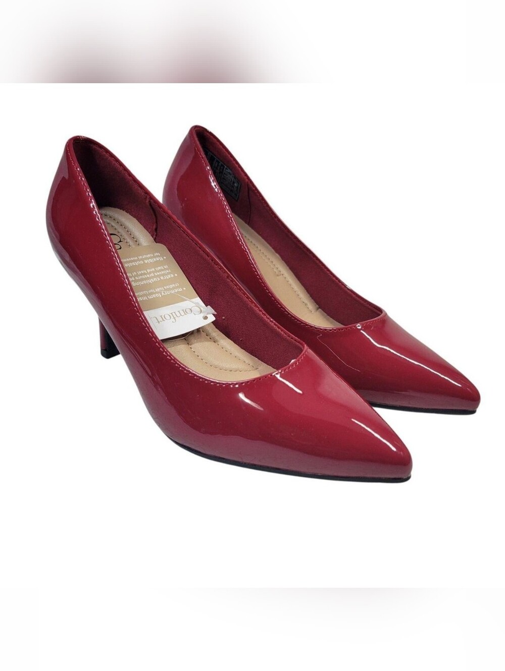 Comfort Plus by Predictions Red Patent Pointed-Toe Pumps